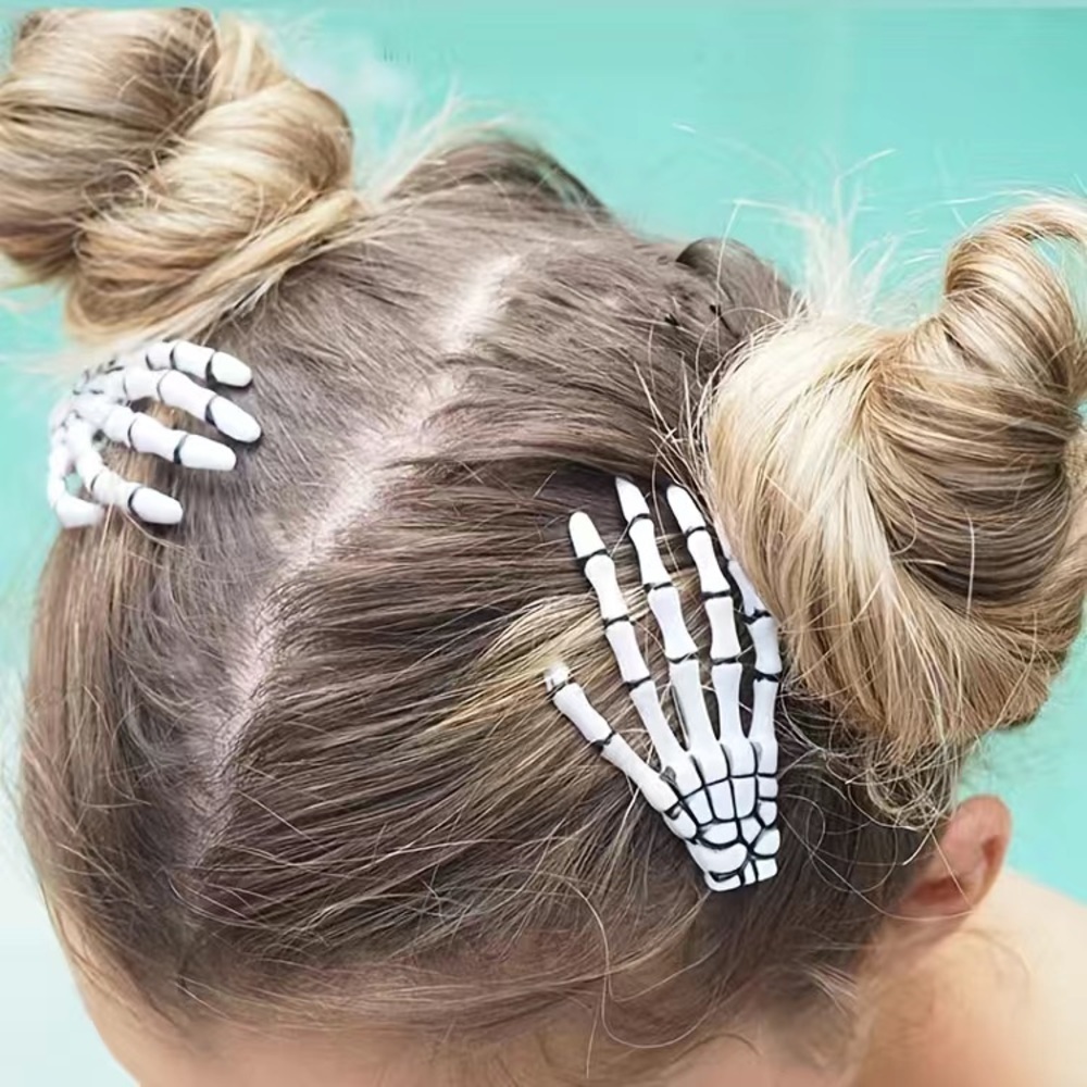NWT (2) Skeleton Hands Hair Clips